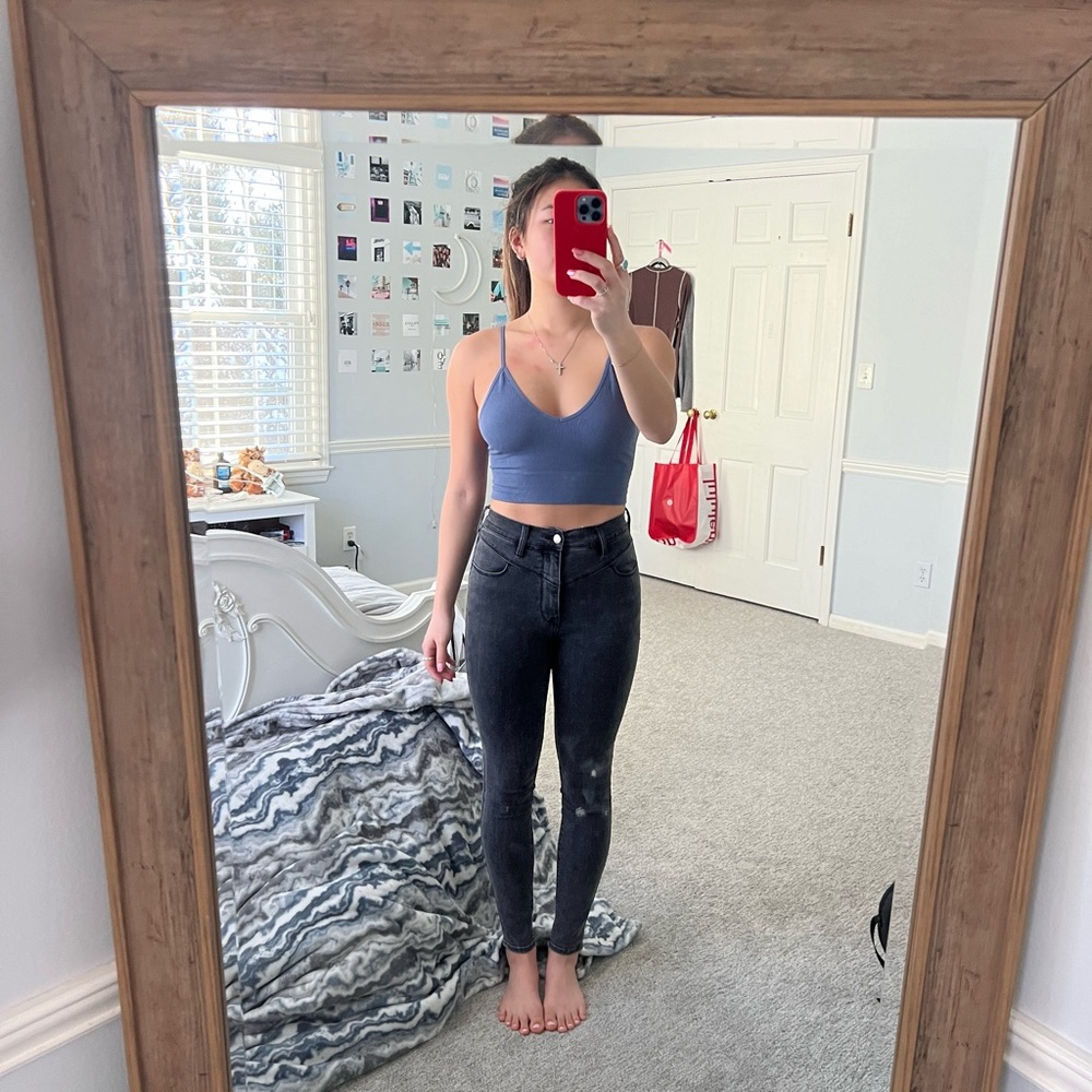 ash black/ gray PacSun jeans, flexible material
